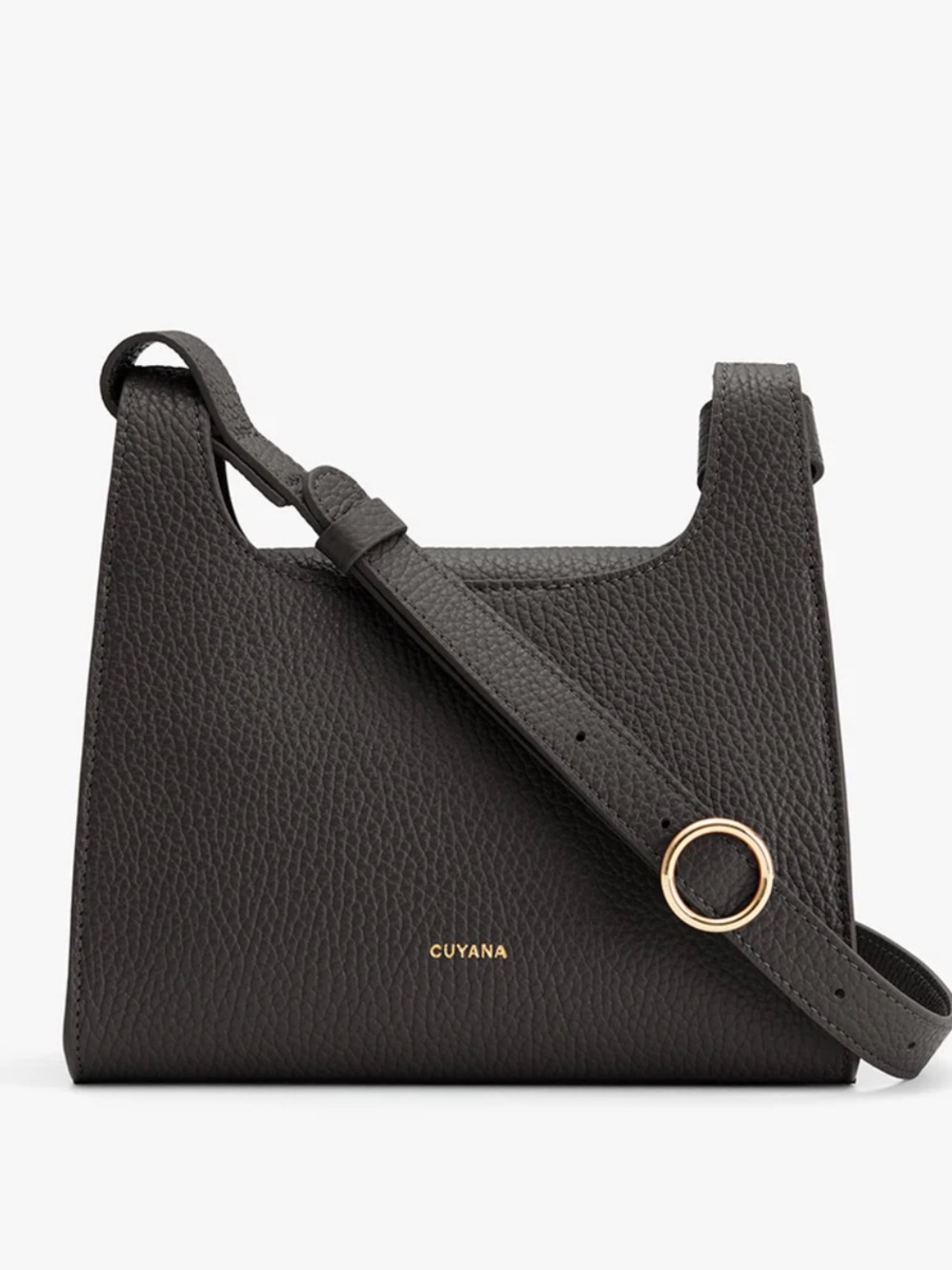 Cuyana Mini Double Loop Bag in Black with Gold Hardware